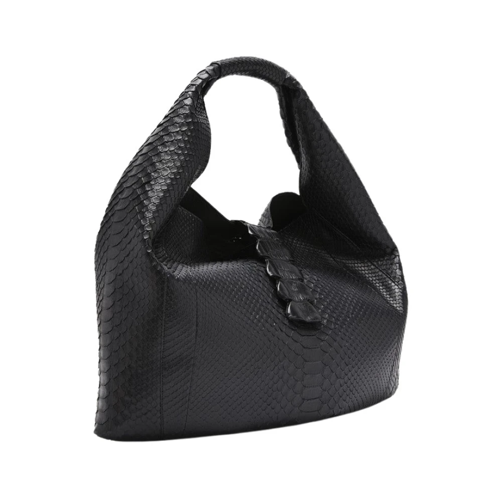 Biagini Exotische Leren Schoudertas Black Dames