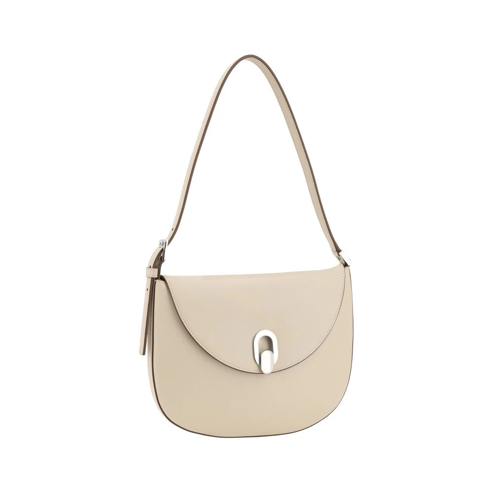 Savette Leren Schoudertas Tondo Beige Dames