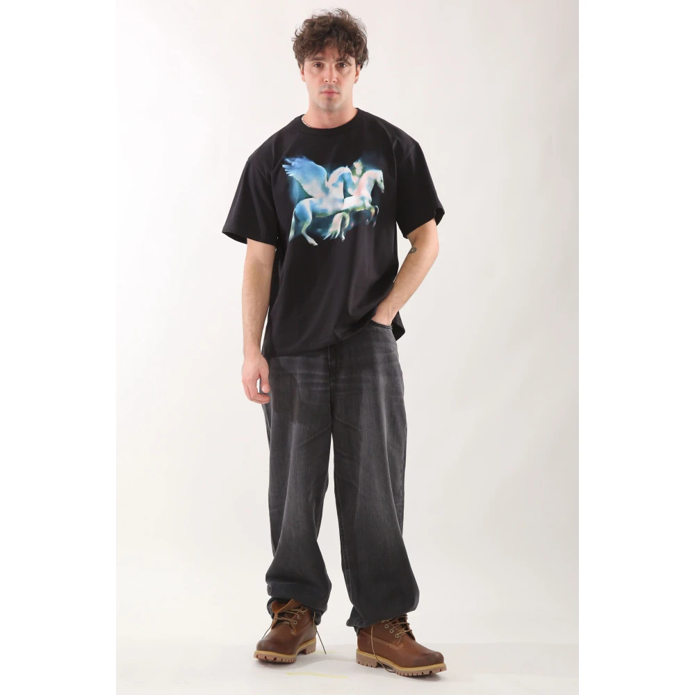 Misbhv Zwart Paarden Print Tee Black Heren