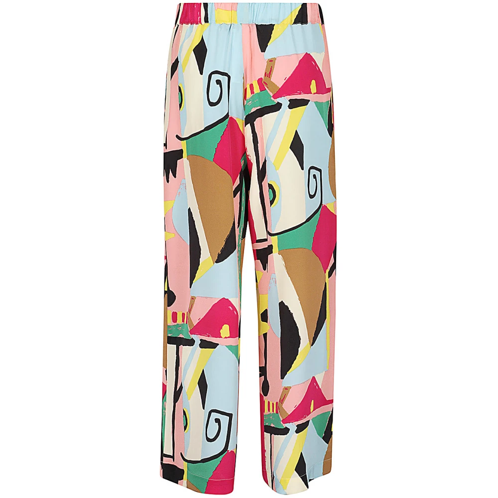 Max Mara Weekend Multicolor Zijden Elastische Taillebroek Multicolor Dames