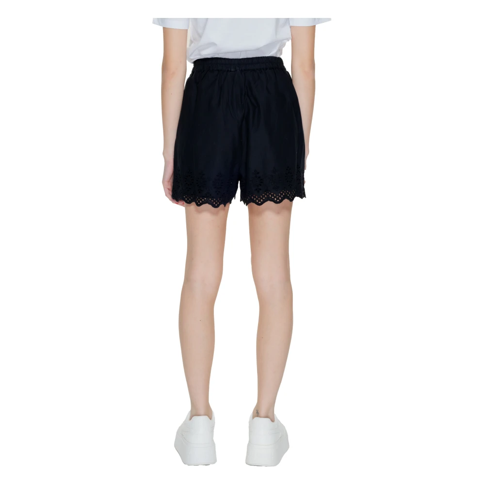 Only Organische Losse Shorts Lente Zomer Collectie Black Dames