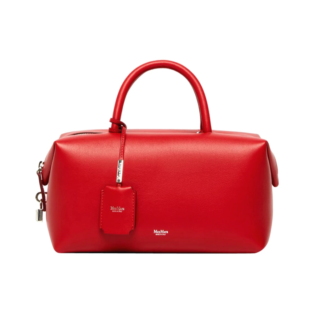 Max Mara Rode Leren Handtas Red Dames