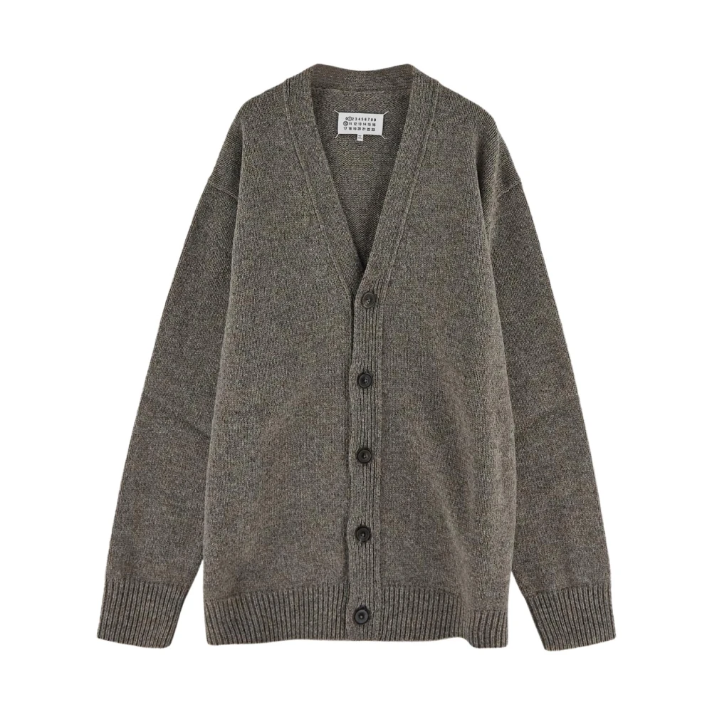 Maison Margiela Gezellige Wol Cardigan Sweater Brown Heren