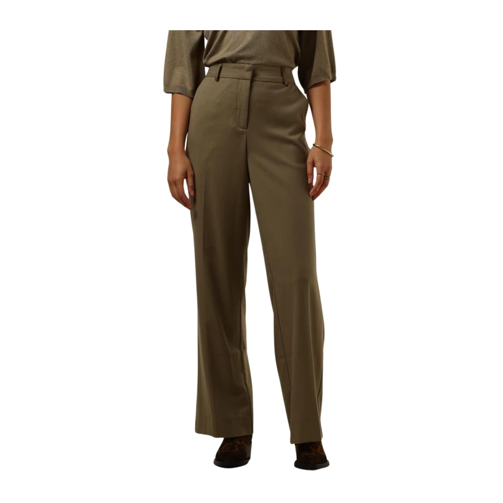 Minus Elegante Mid Waist Pant Olijf Green Dames