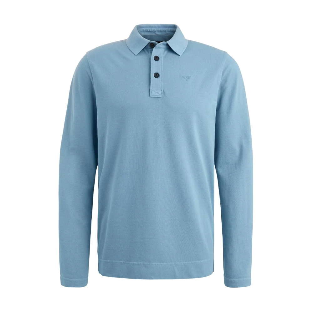 PME Legend Lange mouw polo shirt piqué kledingstuk Blue Heren