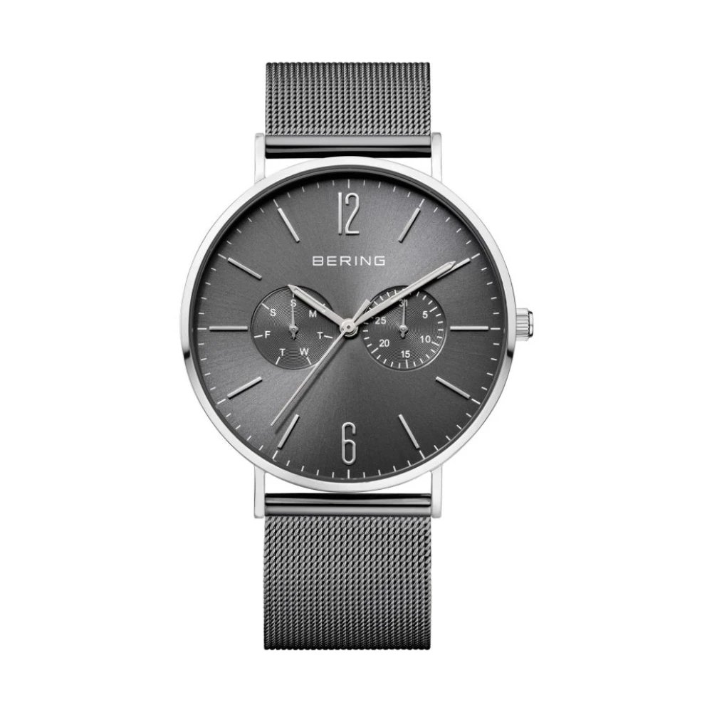 Bering Men's Gray Watch Classic 40 Mm Bracelet Milanese 14240-309 - Watches - One Size - Accessories