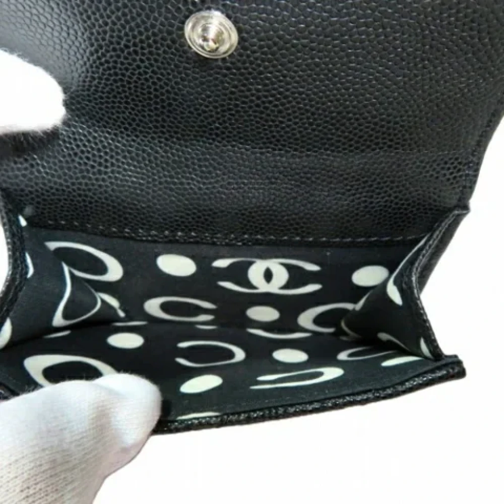 Chanel Vintage Pre-owned Leather wallets Black Dames