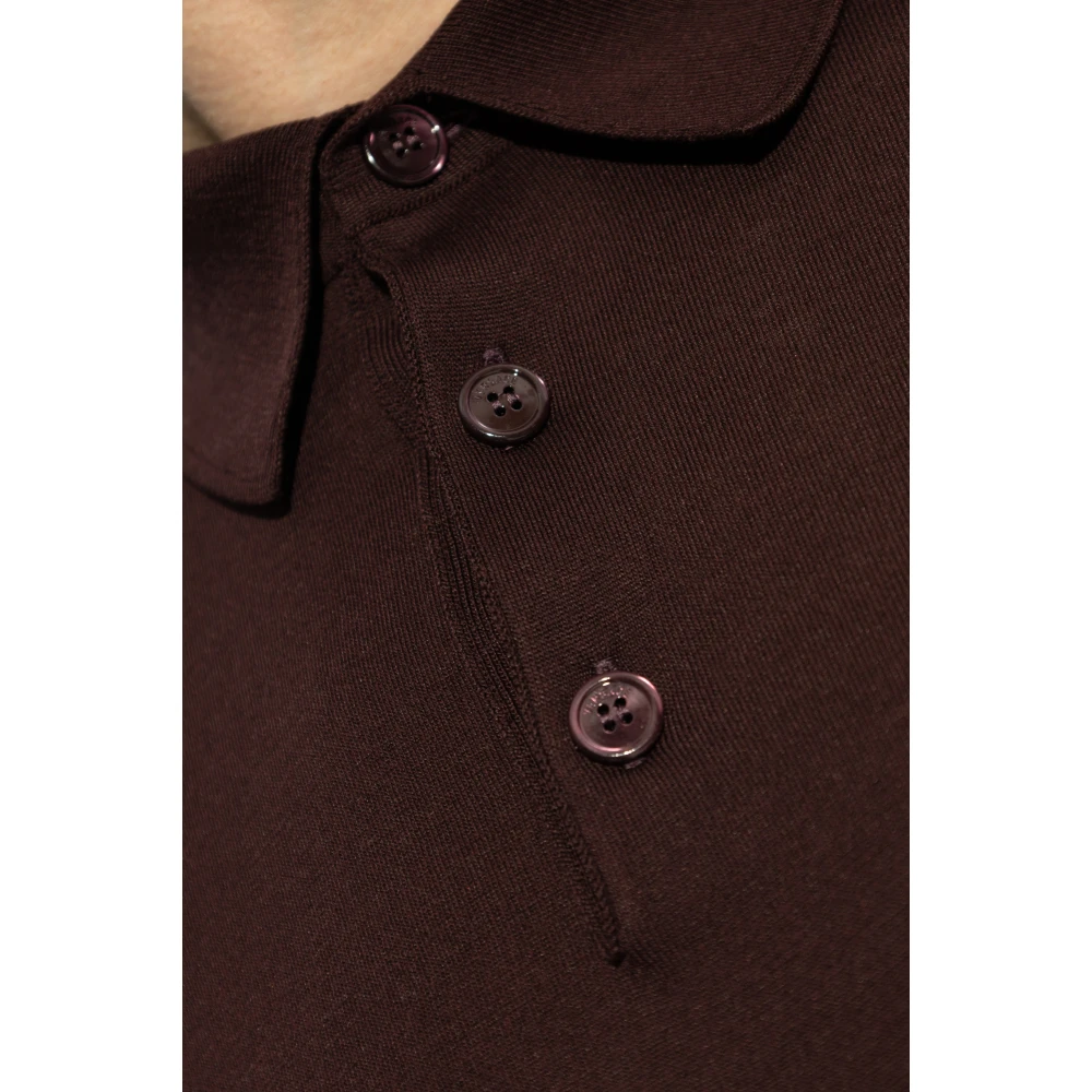 Versace Lange mouw polo Brown Heren