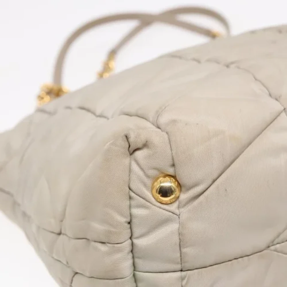 Prada Vintage Pre-owned Canvas prada-bags Beige Dames