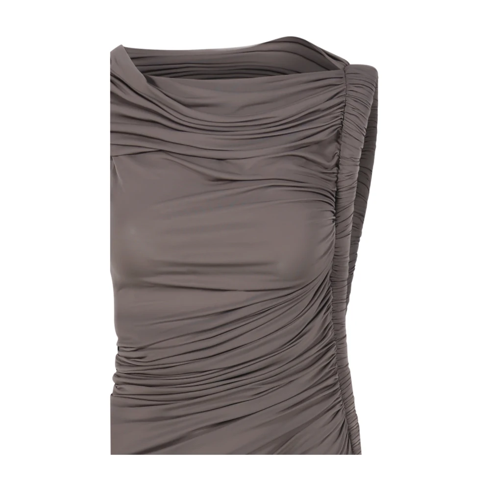 Alaïa Taupe Asym Pipe Jurk Beige Dames