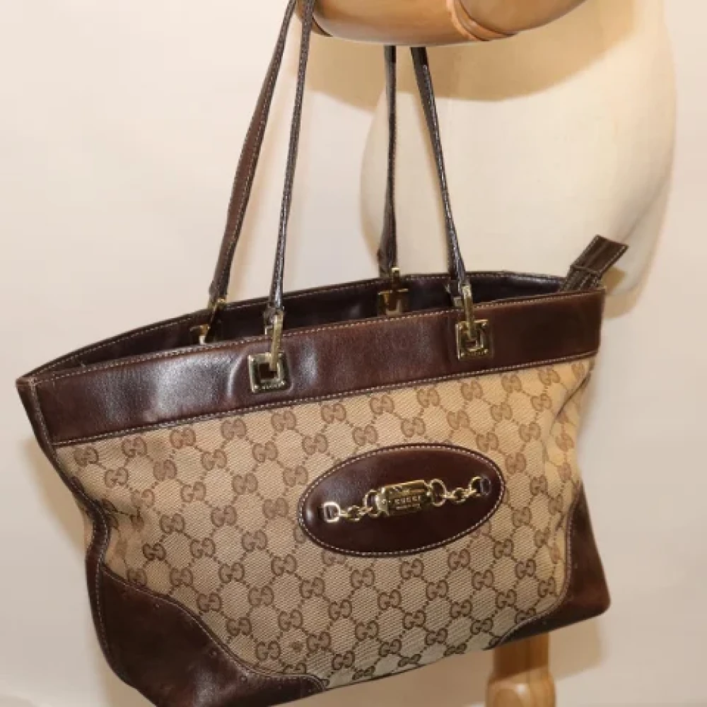 Gucci Vintage Pre-owned Canvas totes Beige Dames