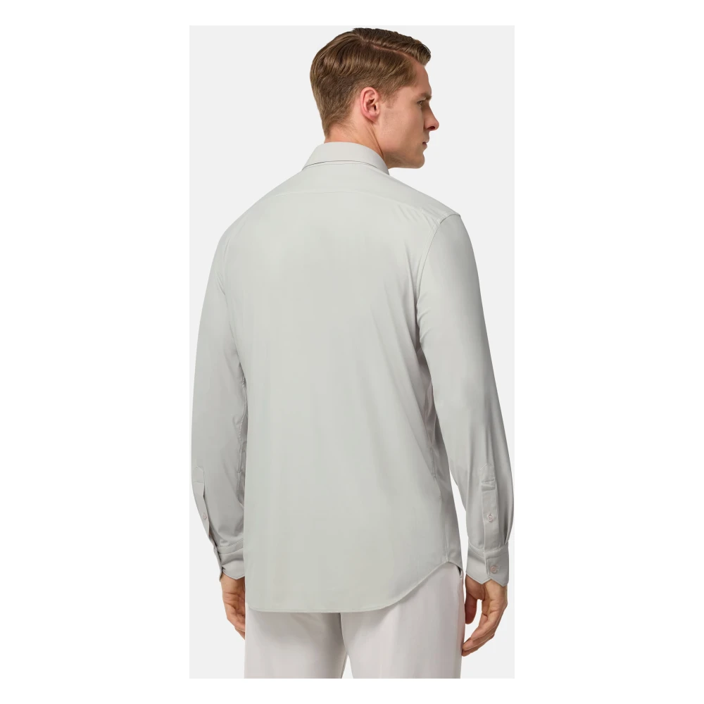 Boggi Milano Slim Fit Stretch Nylon Shirt Black Heren