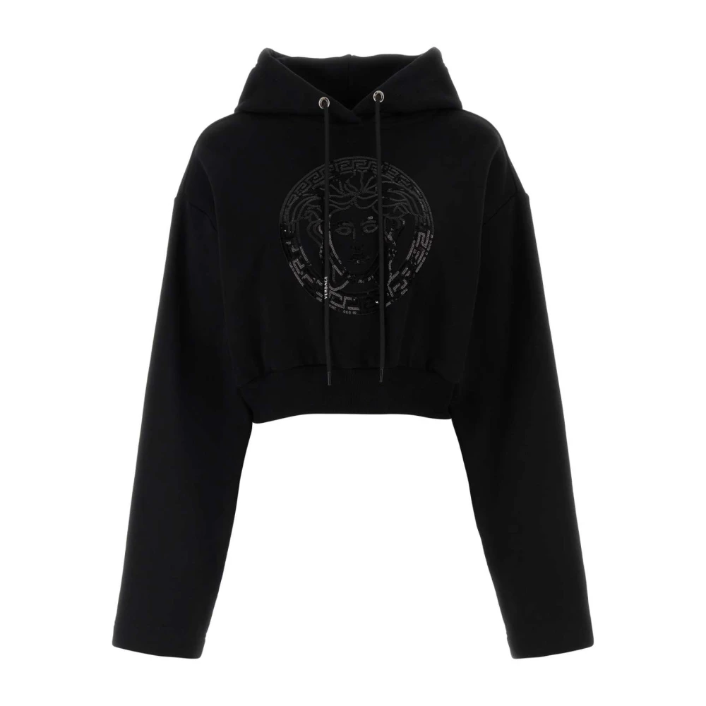 Versace Zwarte katoenen sweatshirt Black Dames
