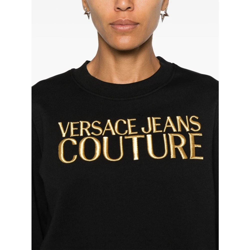 Versace Jeans Couture Zwarte Sweatshirt voor Vrouwen Aw24 Black Dames