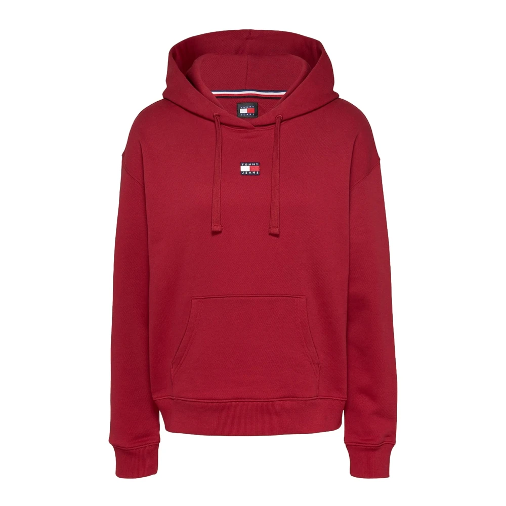 Tommy Jeans Basis hoodie met badge Red Heren