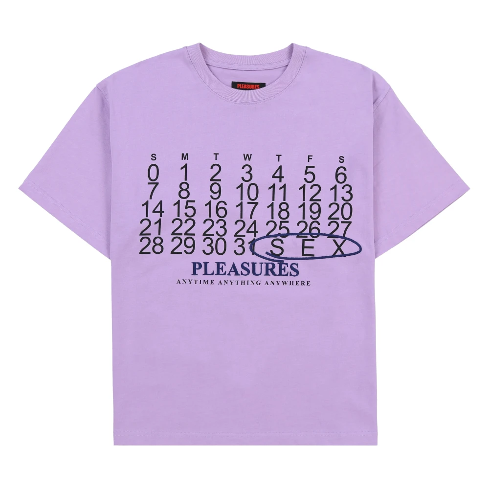 Pleasures Grafisch katoenen T-shirt met gemengde print Purple Heren