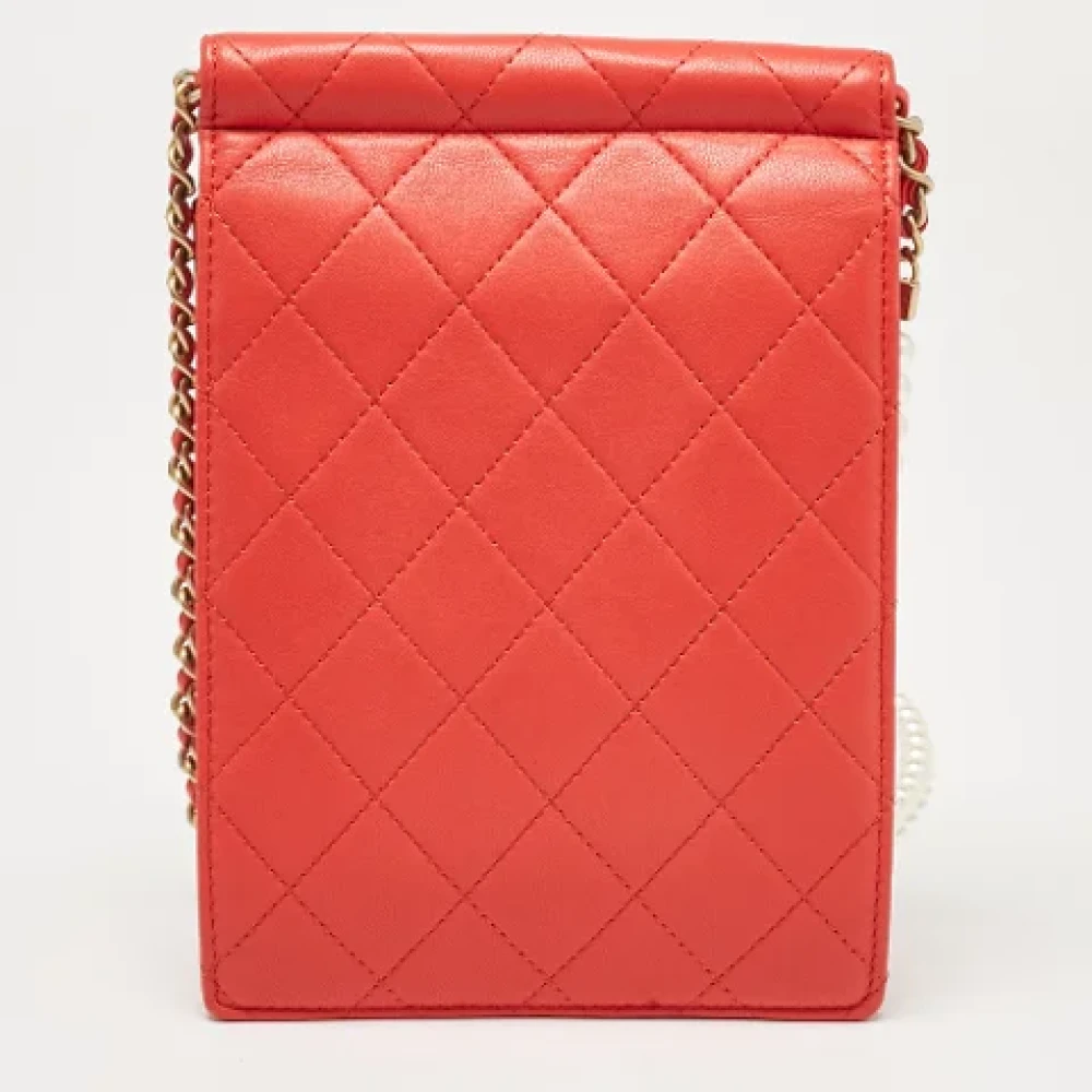 Chanel Vintage Pre-owned Leather clutches Red Dames