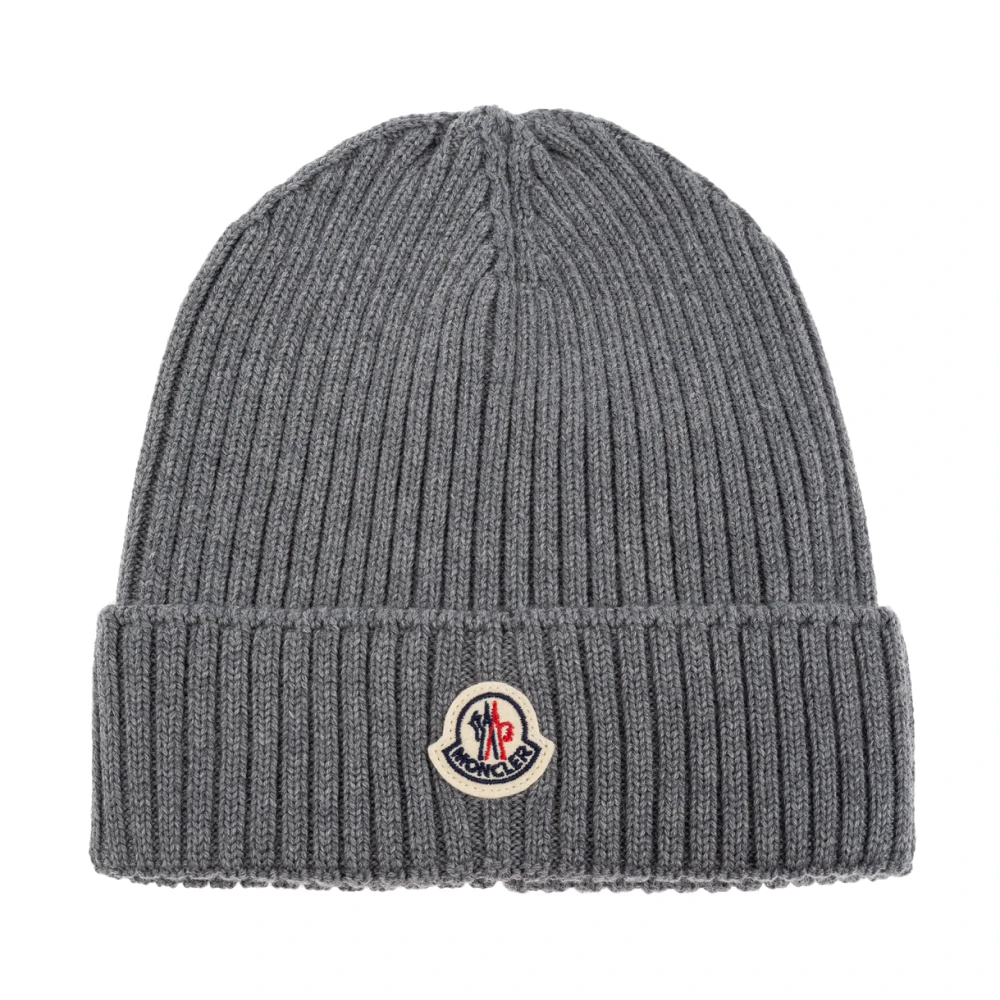 Moncler Gray Cap With Logo Patch - Unisex - Hats & Caps - S - Kids