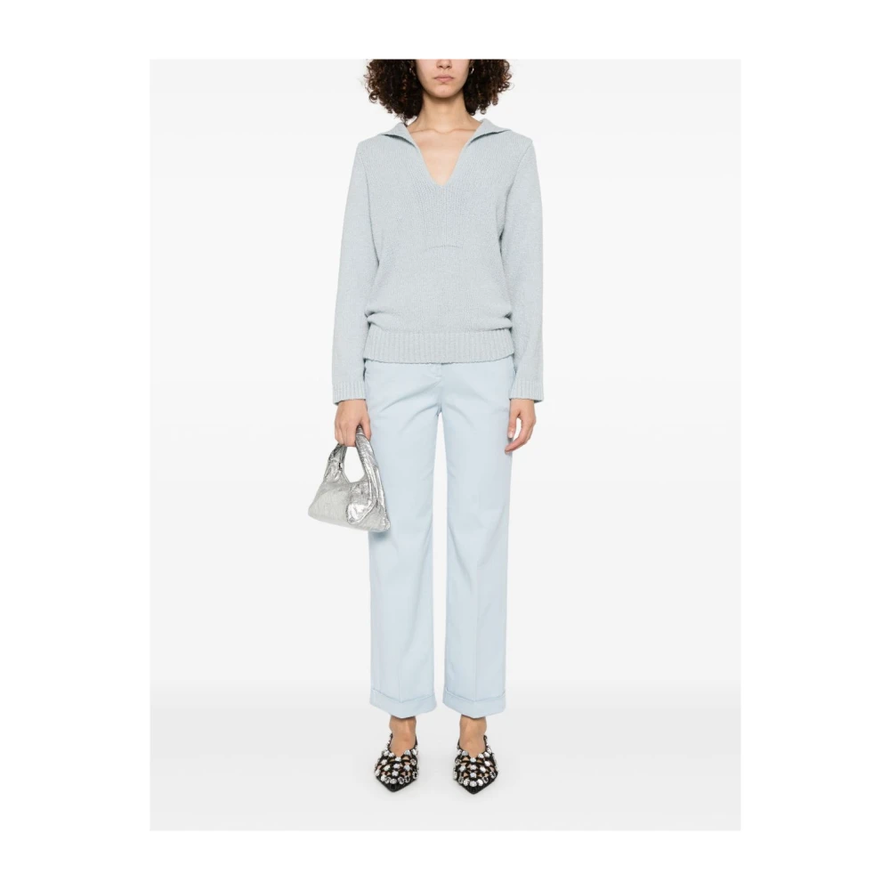 Peuterey Lichtblauwe Broek met Verborgen Sluiting Blue Dames
