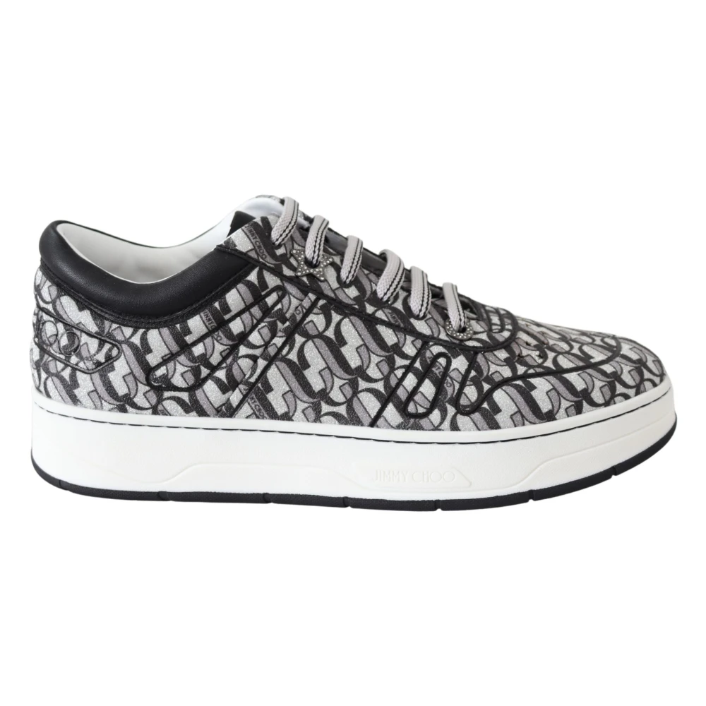 Jimmy Choo Glitter Slip-On Sneakers - Svart och Silver Black, Dam