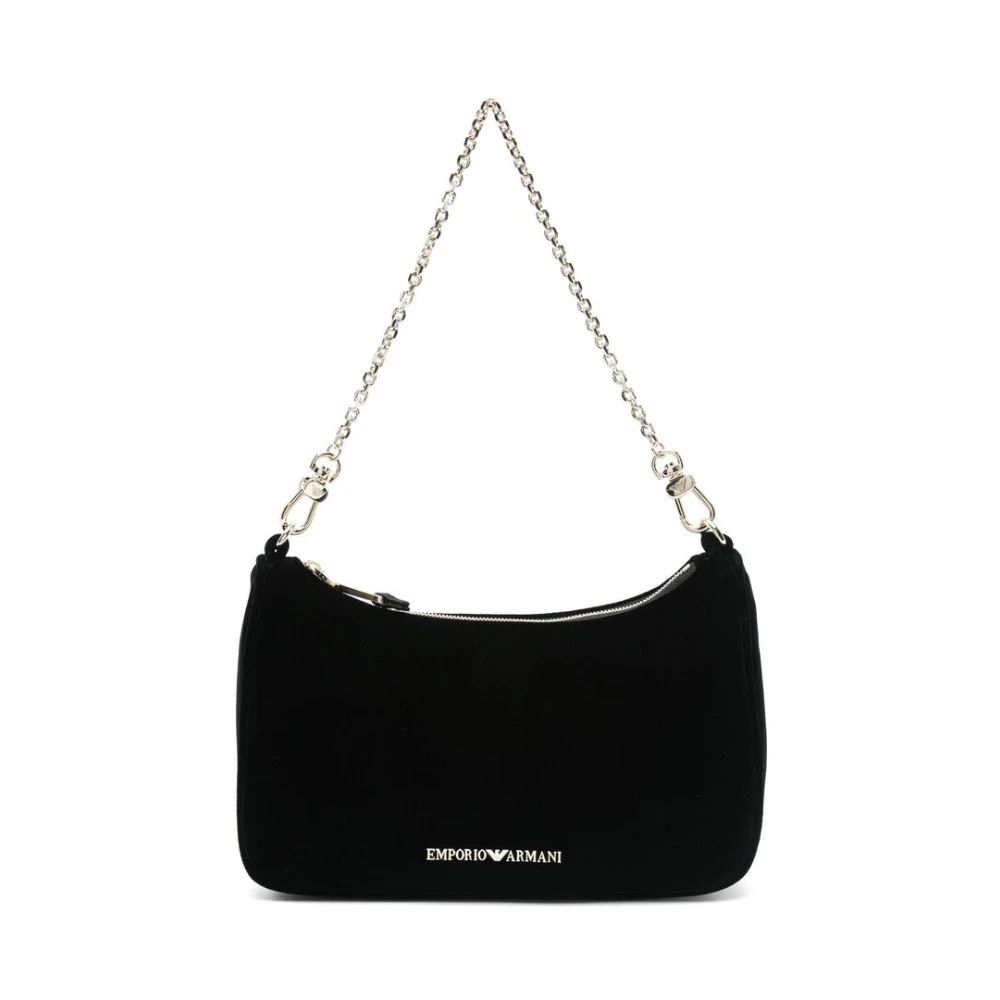 Emporio Armani Zwarte Crossbody Tas met Kettinghandvat Black Dames