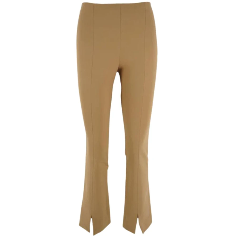 Liviana Conti Milano Straight Leg Broek met Split Beige Dames