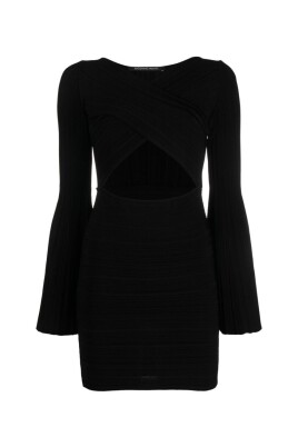 black-cut-out-v-neck-mini-dress