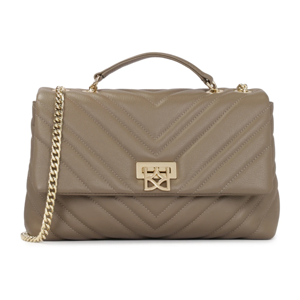 Kazar Leren gewatteerde kettinghandtas Beige Dames