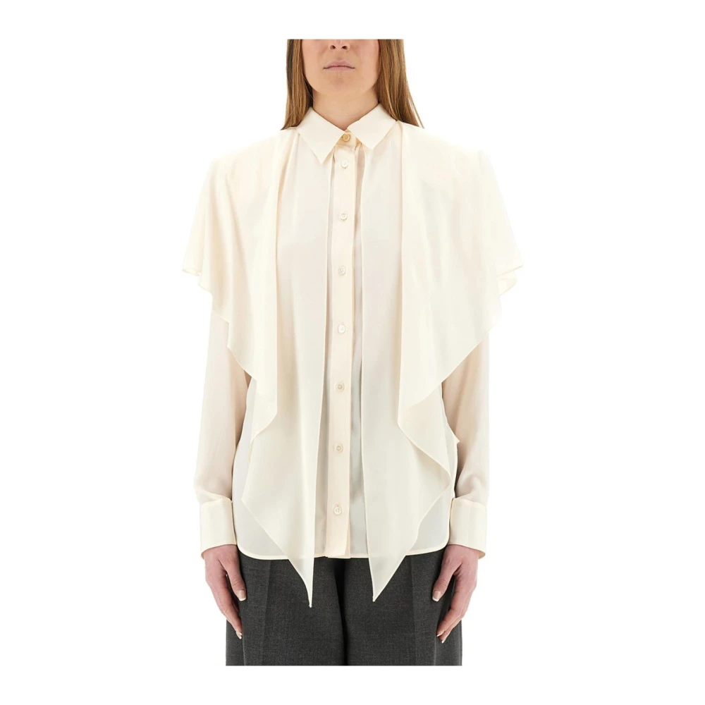 Stella Mccartney Women's Beige Elegant Cape Shirt