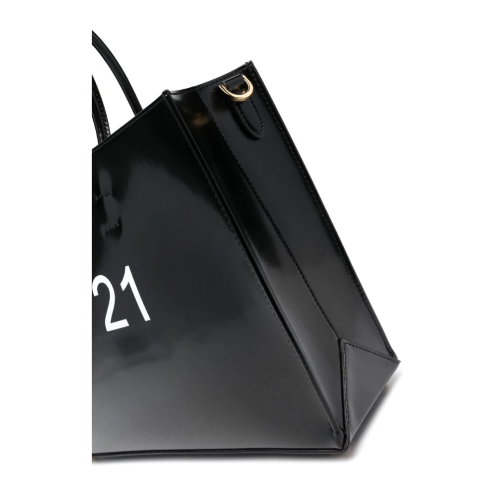 N21 Zwarte Leren Schoudertas Black Dames