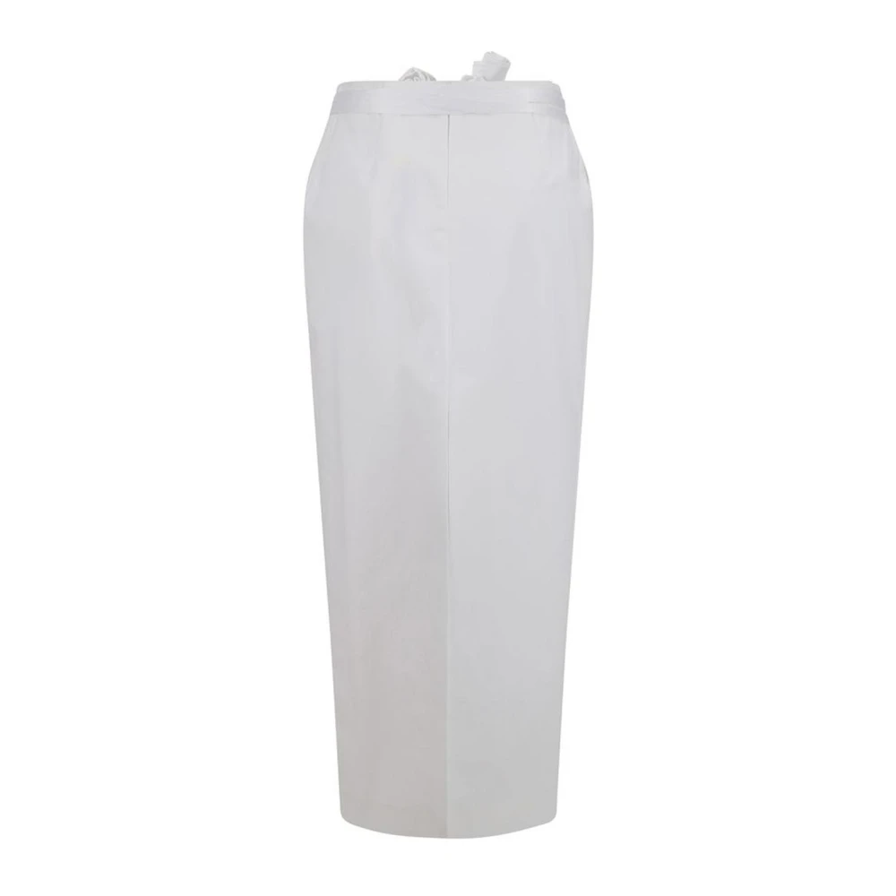 Magda Butrym Rozenapplicatie Katoenen Midi Rok White Dames