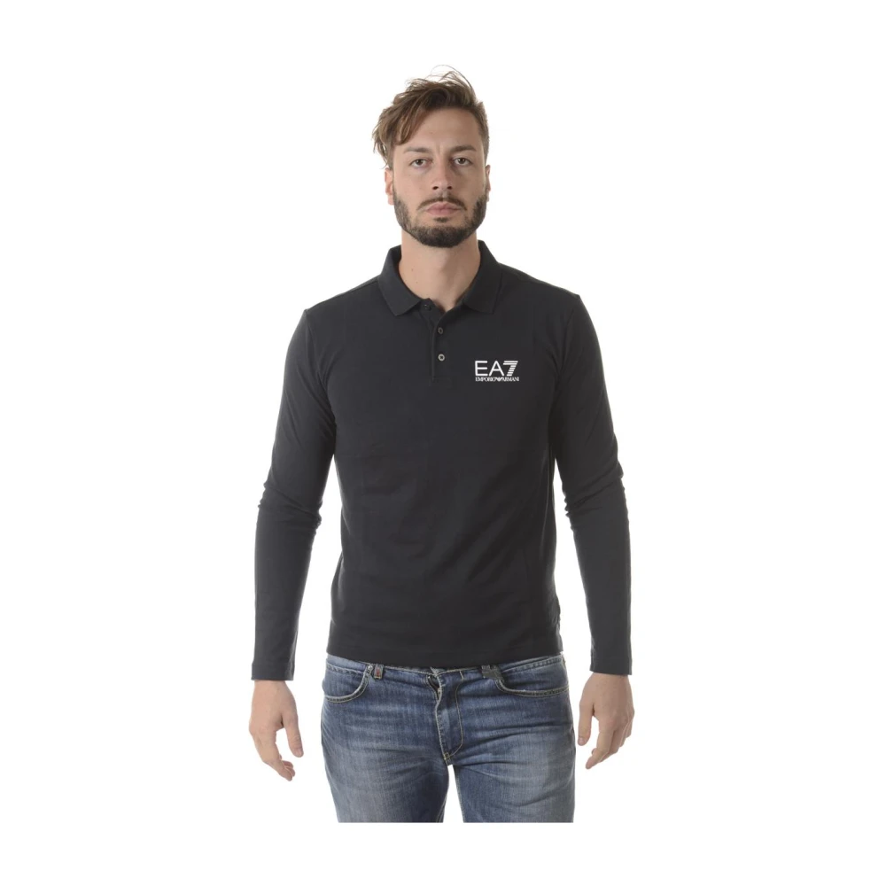 Emporio Armani EA7 Klassieke Polo Shirt voor Mannen Black Heren
