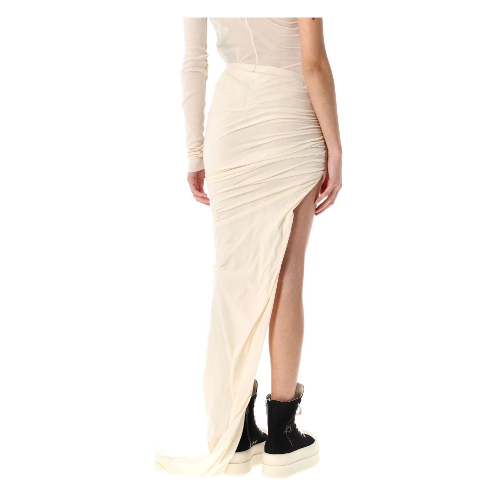 Rick Owens Zachte Edfu Lange Rok Natuurlijk Beige Dames