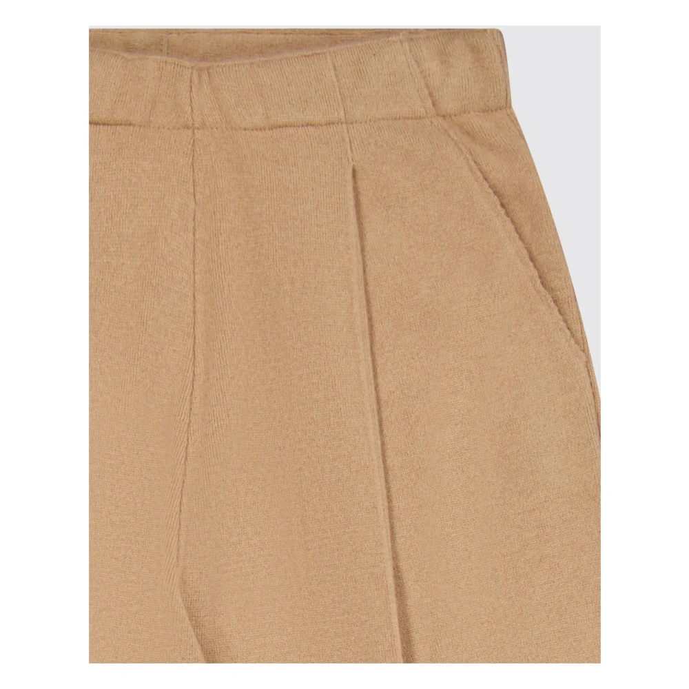 Laneus Wol Kasjmier Broek met rechte pijp Brown Dames