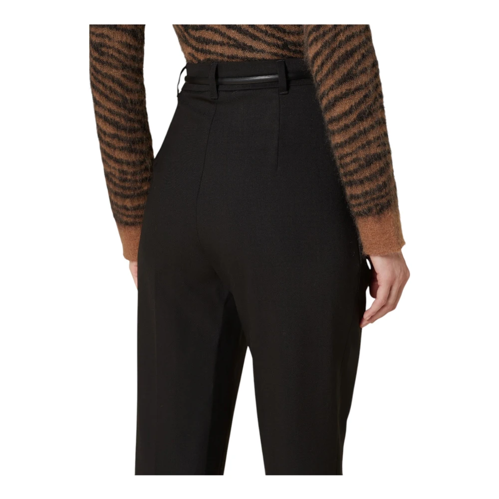 Max Mara Klassieke Vrouwelijke Tapered Leg Broek Black Dames