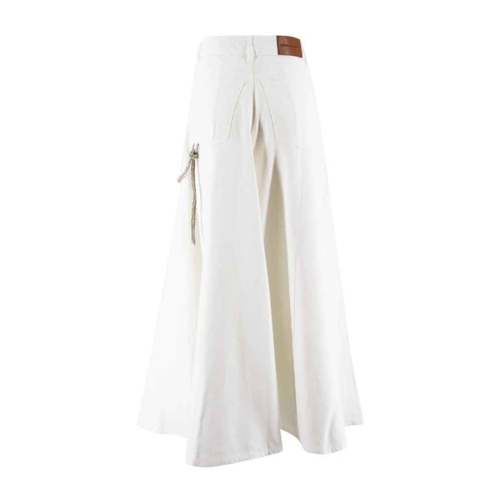 pinko Witte Denim Rok met Ketting White Dames