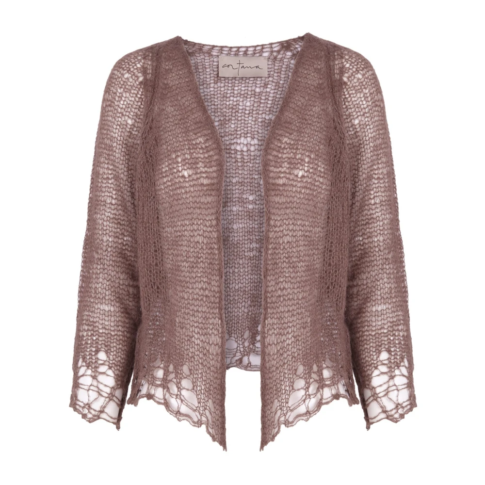 Cortana Purple Open Knit Jacket - Female - Cardigans - M - Knitwear