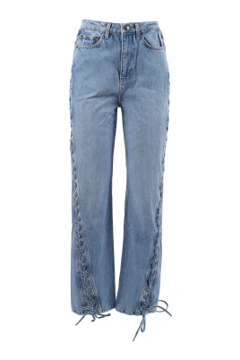 Twisted Lacing Jeans Hydrangea