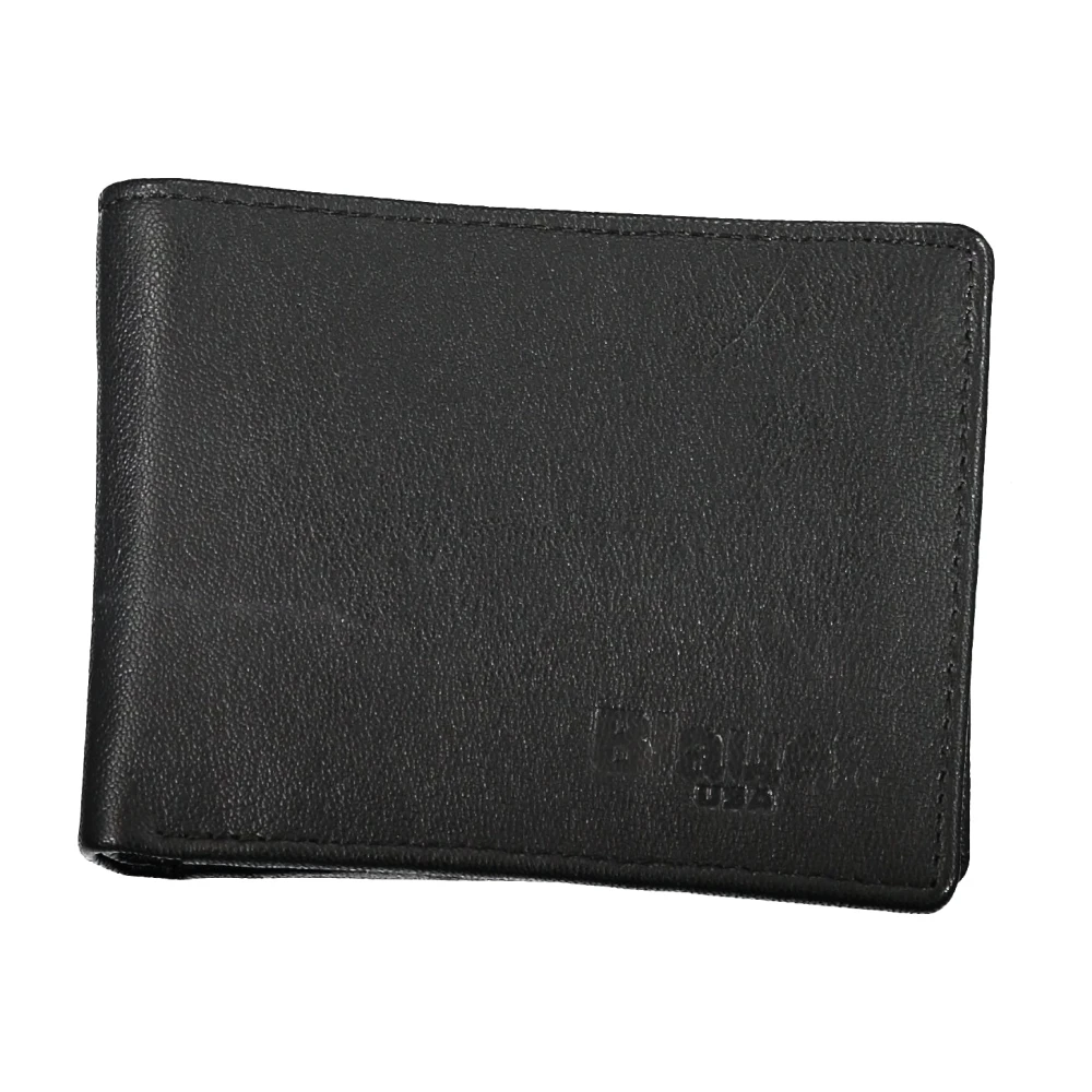 Blauer Herenportemonnee Zwart met Muntvak Black Heren
