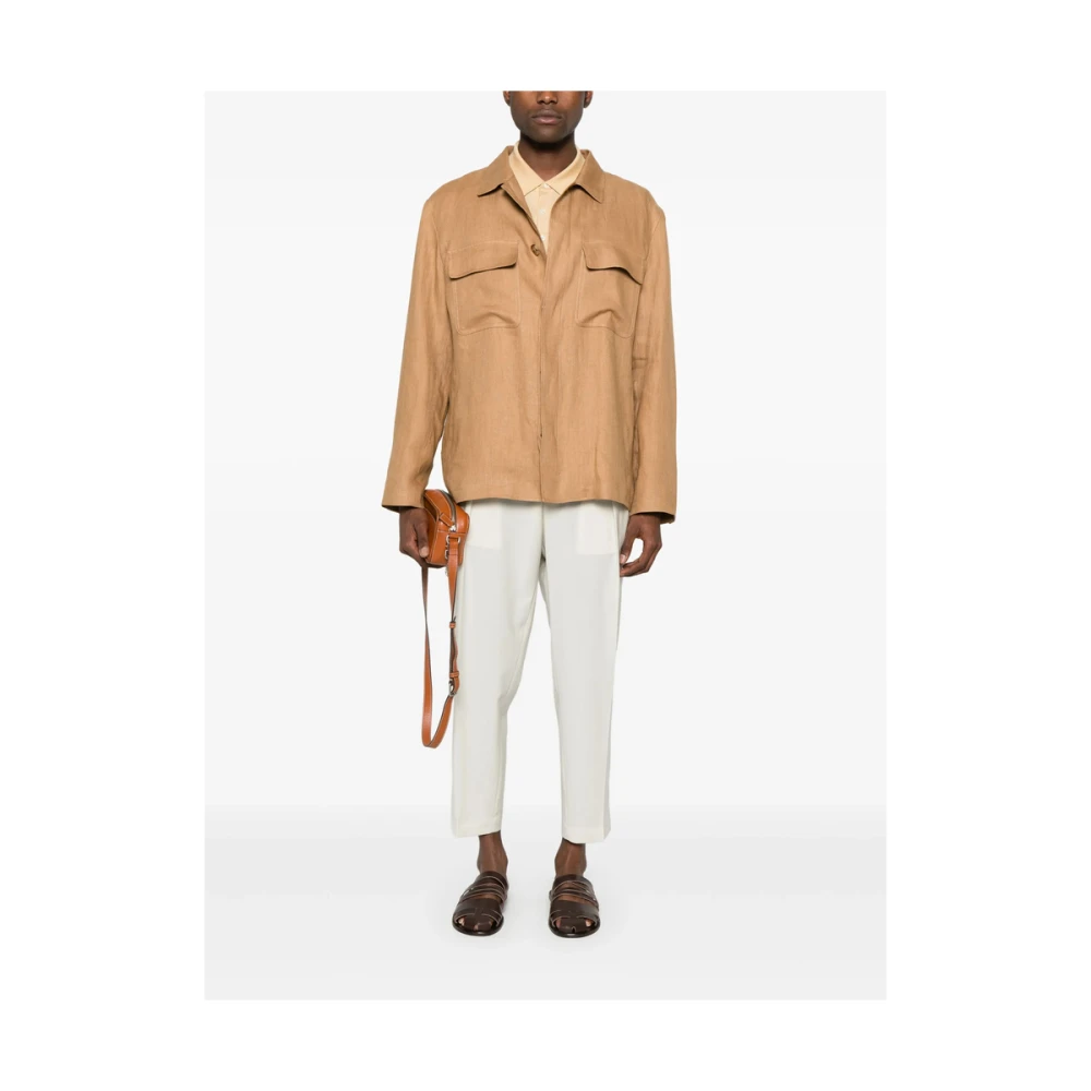 Briglia Beige Broek met Elastische Tailleband Beige Heren