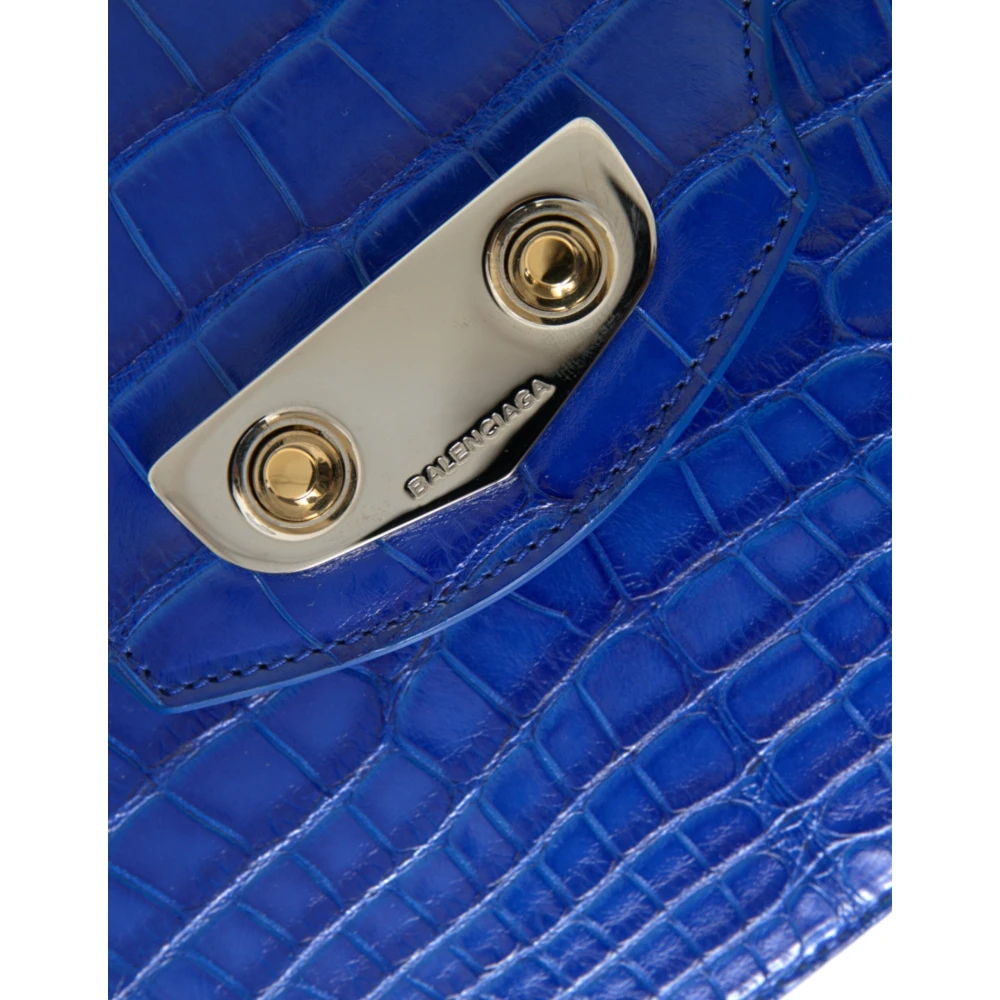 Balenciaga Chique Schoudertas met Alligator Ketting Blue Dames