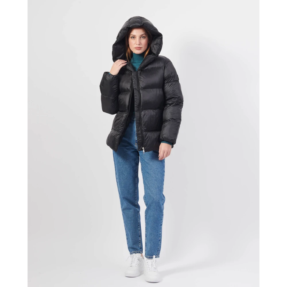 Hugo Boss Capuchon Pufferjas Black Dames