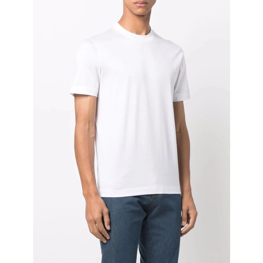 Canali Stijlvolle katoenen T-shirt gemaakt in Italië White Heren