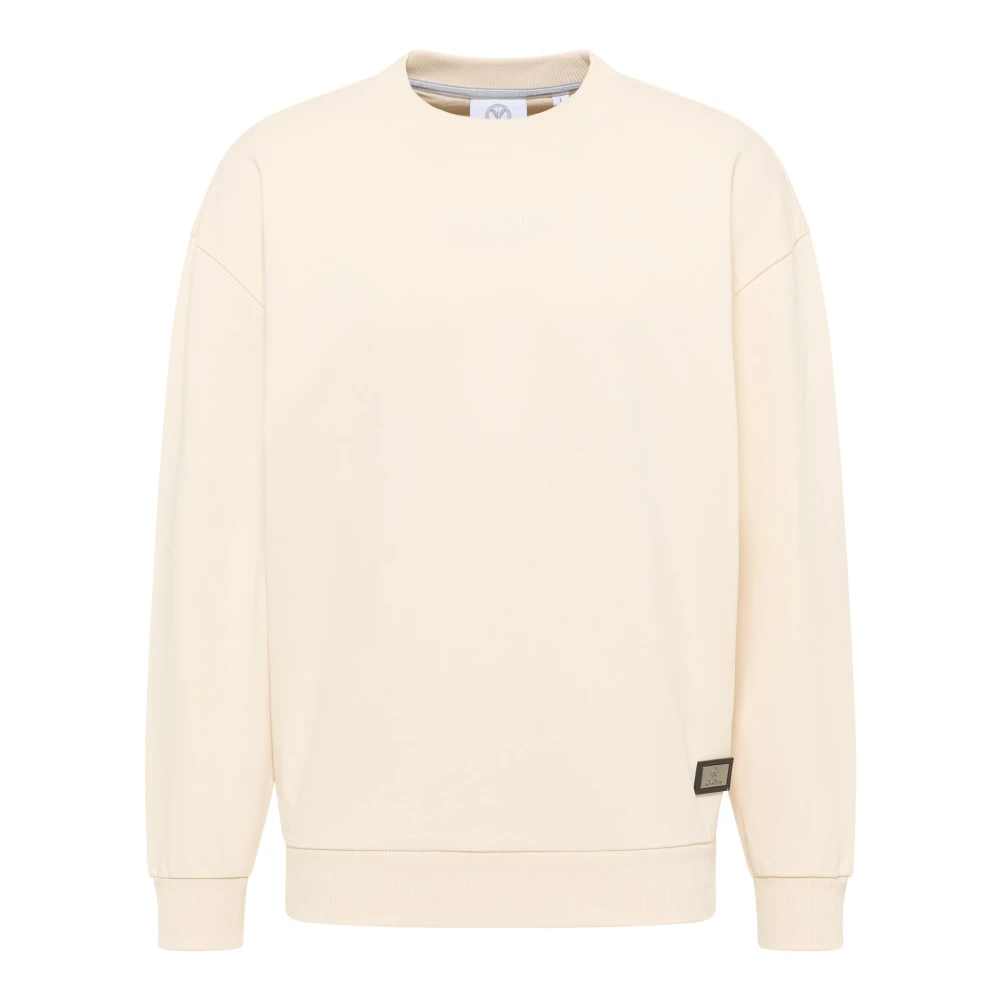 carlo colucci Familie Oversize Sweatshirt Traditionele Stijl Beige Heren