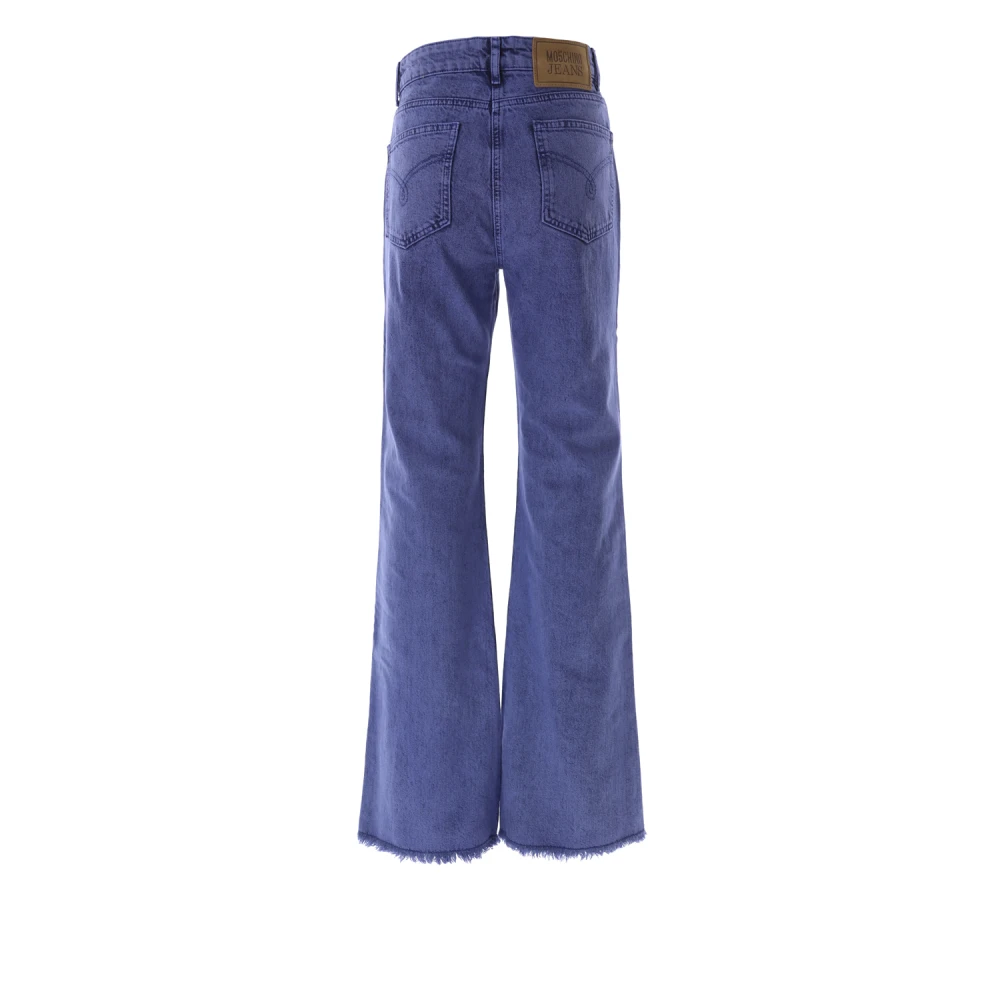 Moschino Blauwe Flare Jeans Met Rafelrand Blue Dames