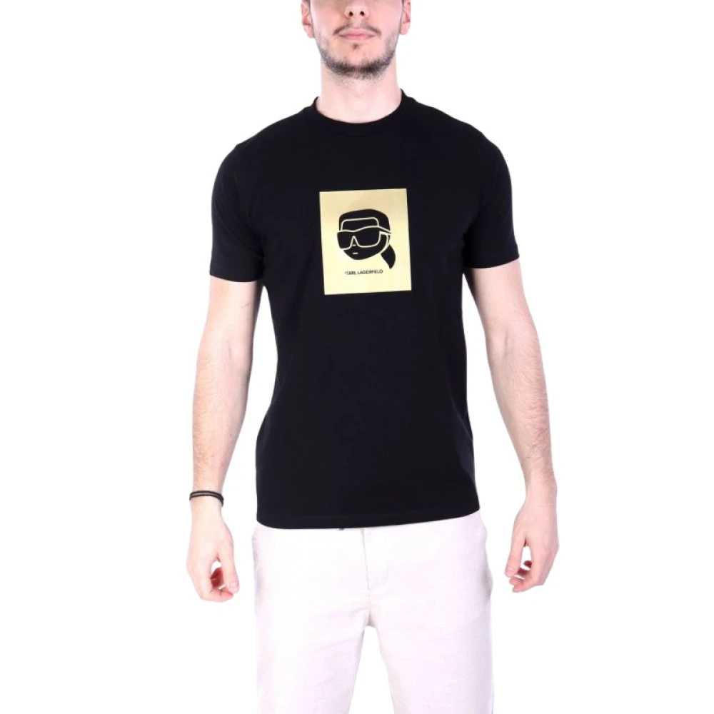 Karl Lagerfeld Men's Black T-Shirts, M, Crewneck T-Shirt