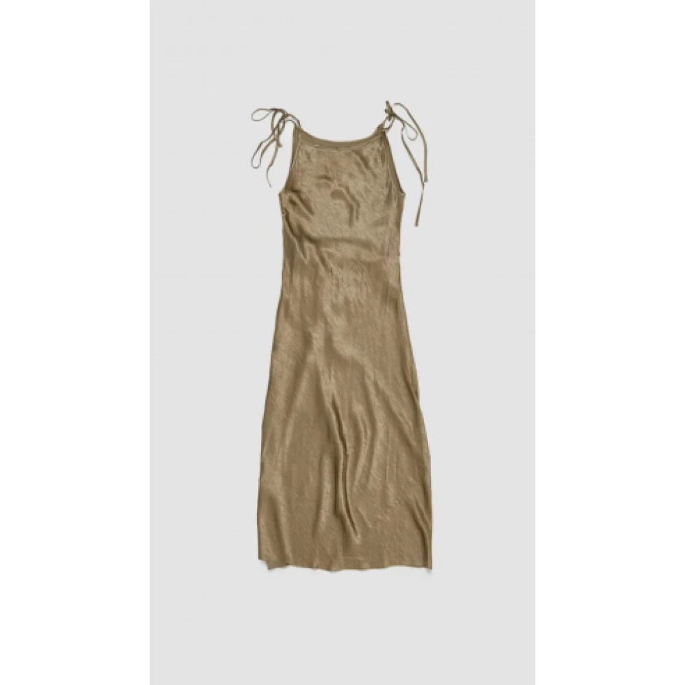 Acne Studios Satijnen jurk in Oud Groen Brown Dames