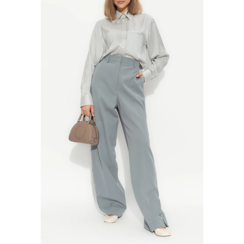 Stella Mccartney Wollen broek met kenmerkende ketting Gray Dames
