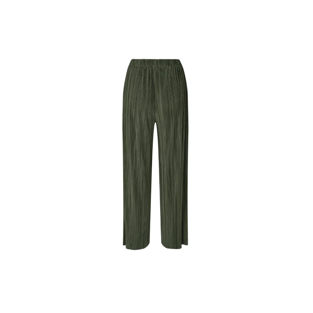 Samsøe Wijde Plooiende Jersey Broek Green Dames