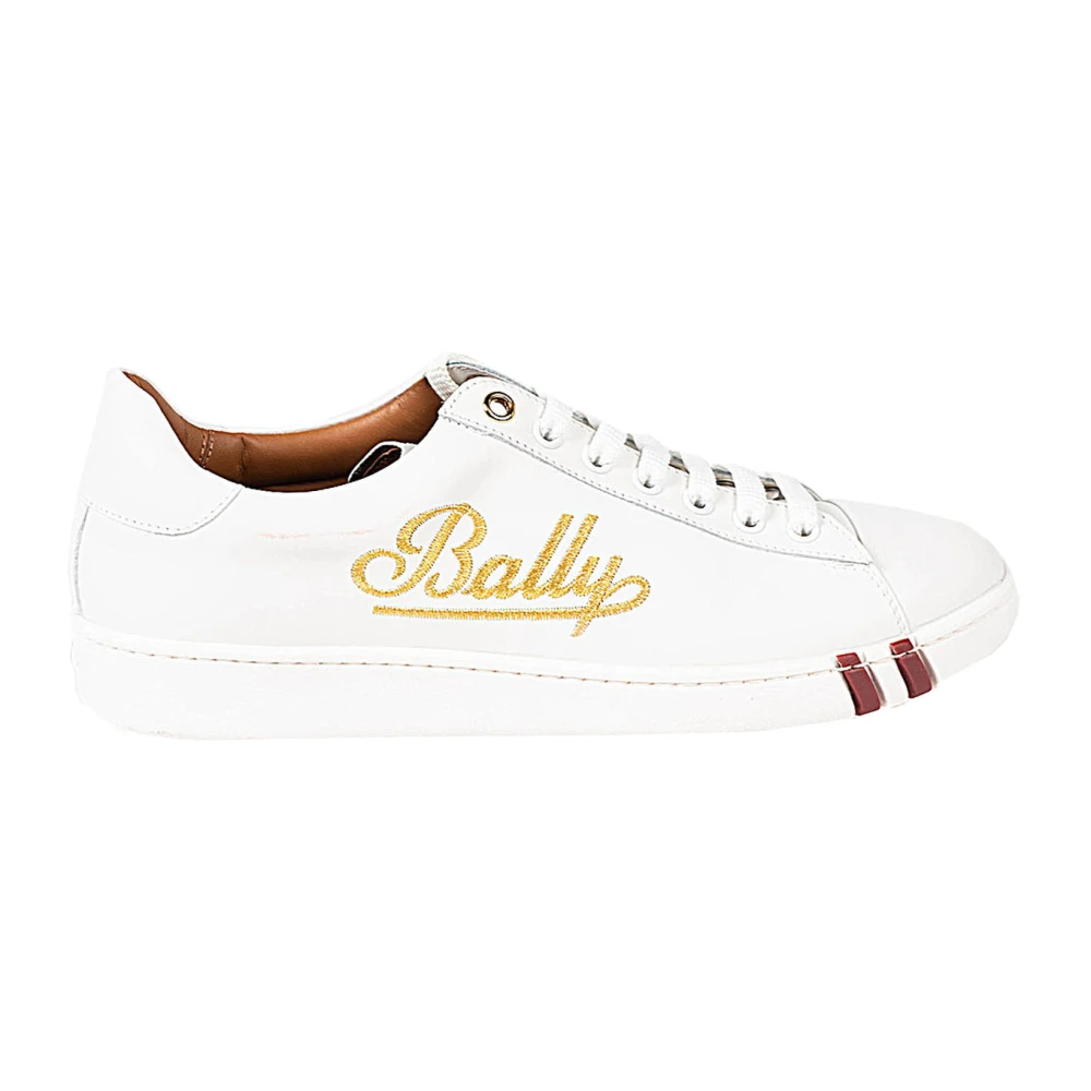 Bally Branded Sneakers- Hoogwaardig leer- Ronde neus Dames Schoenen Wit